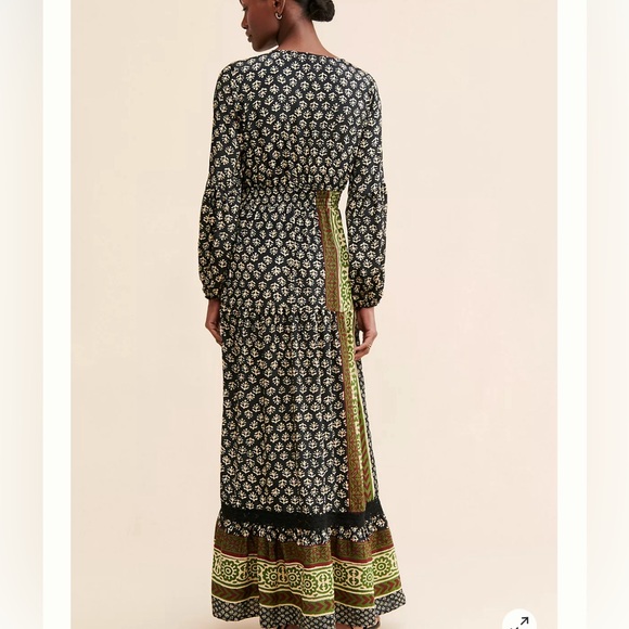 Anthropologie Raga Gwyneth Maxi Dress. Green and navy paisley. New. Large. - Picture 2 of 5
